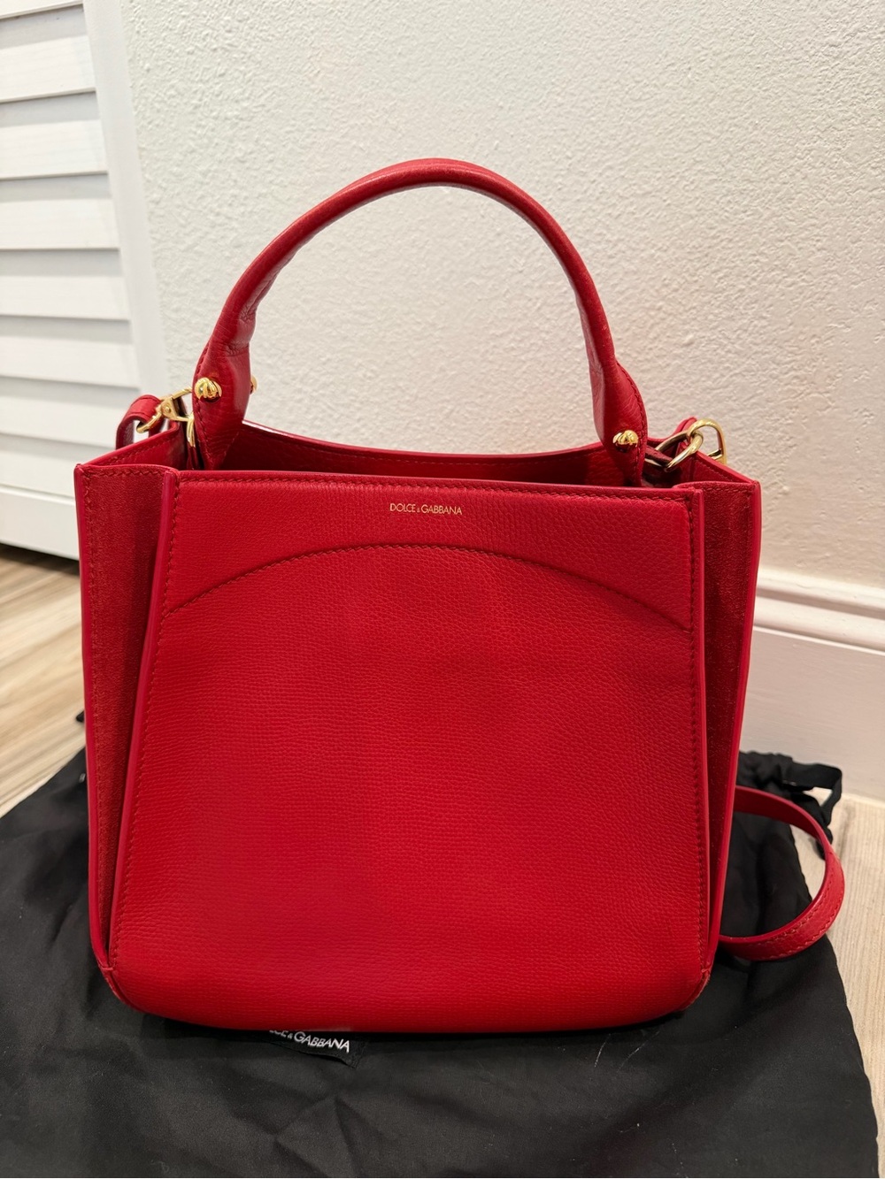 Dolce & Gabbana Red Leather Bucket Bag